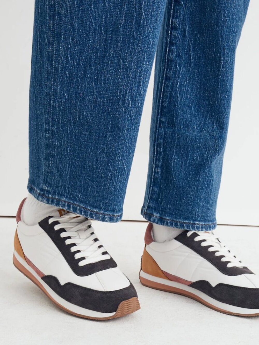 Madewell MWL League Sneakers in Washed Nubuck and Suede - Size 6.5